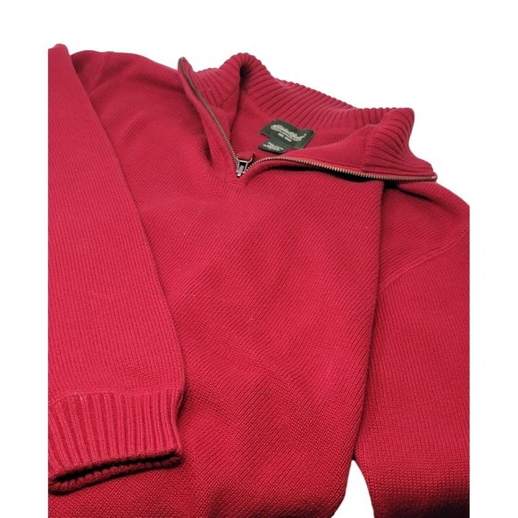 Eddie Bauer 1/4 Zip Sweater Long Sleeve‎ Maroon Burgandy Size Men's Large - Picture 1 of 5